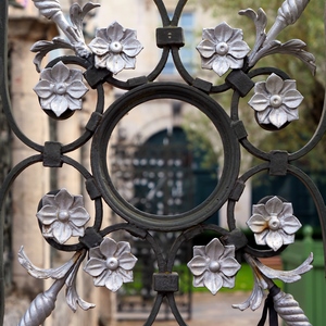 Eléments floraux de grille en fer forgé - France  - collection de photos clin d'oeil, catégorie clindoeil